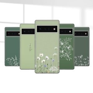 Custodia per telefono con estetica floreale, fiori primaverili, carina e minimalista, per Google Pixel 9Pro, 8A, 7, 6, Samsung S24, S23Fe, A25, A15, A54, iPhone 16