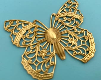 Filigree Brass Butterfly Stamping - 48 mm