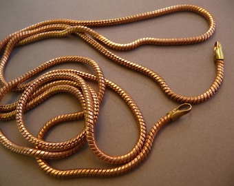 Snake Chain Necklace - Vintage Brass 33 inches