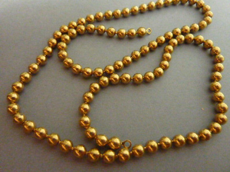 2 Vintage Brass Ball Chain Necklace 20 In Etsy