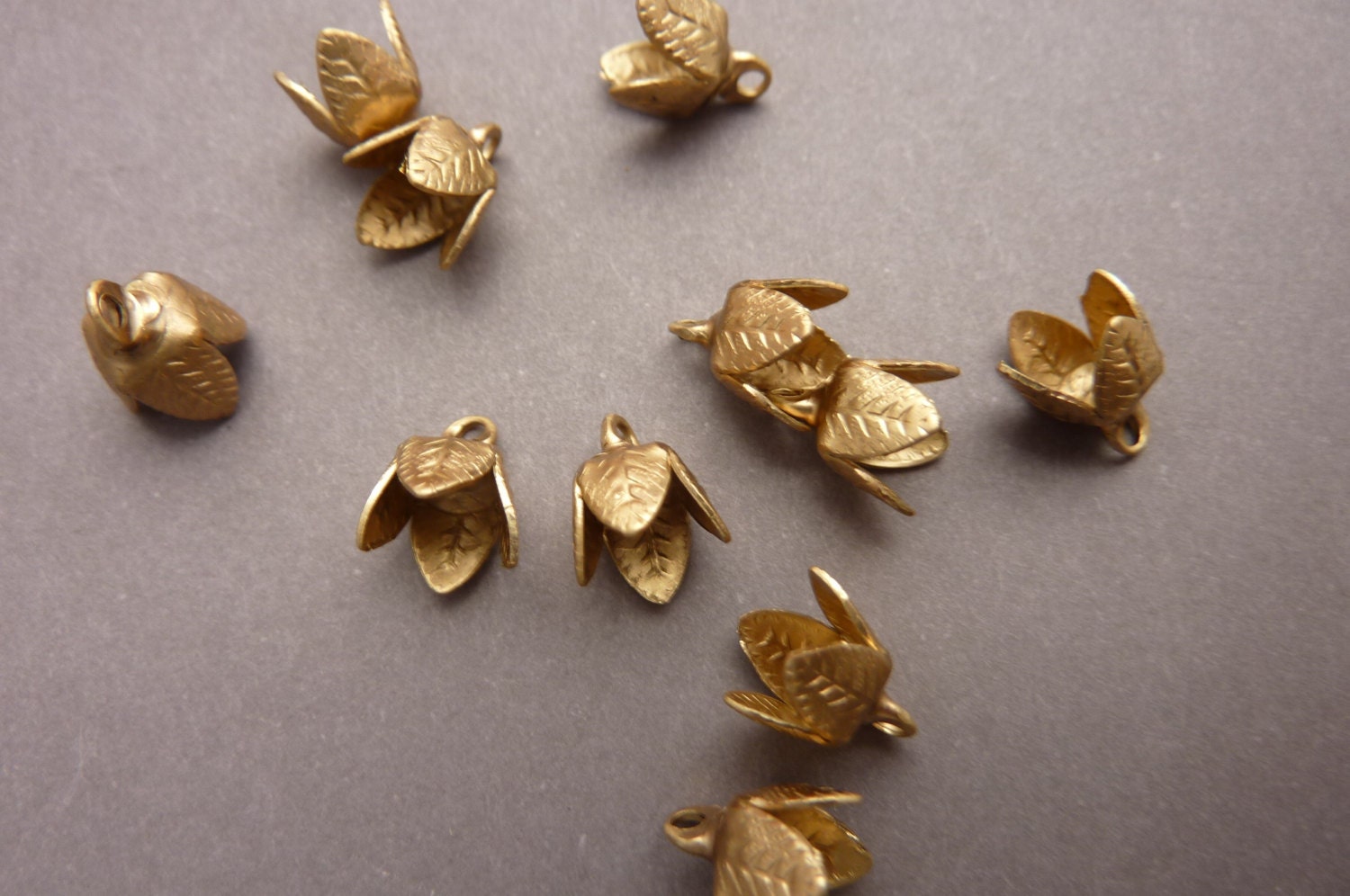 6 End Caps Brass Leaf Ornate - Etsy