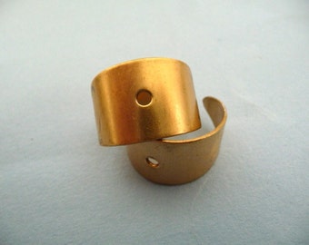 4 Brass Rings with Rivet Hole