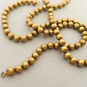 2 Vintage Brass Ball Chain Necklace 20 in