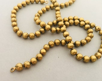2 Vintage Brass Ball Chain Necklace 20 in