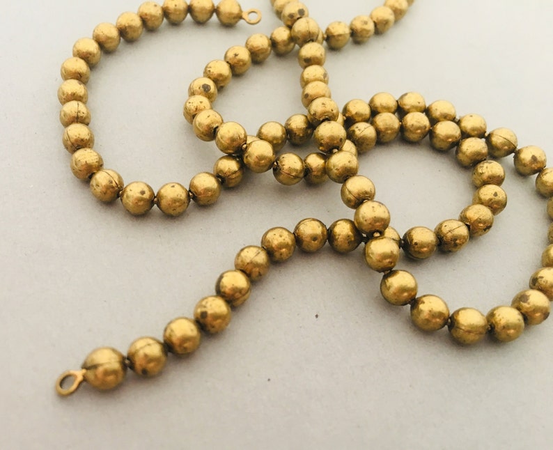 2 Vintage Brass Ball Chain Necklace 20 In Etsy