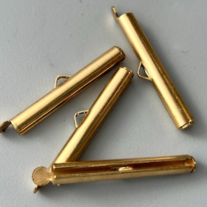 2 End Cap Clasps for Ball Chain Bib Brass 33 mm (1 1/3”)
