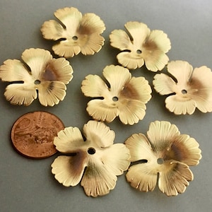 2 Brass Flower Stampings Base - Thick Brass (Small)