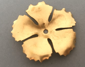 2 Brass Flower Stampings Base - 38 mm - M