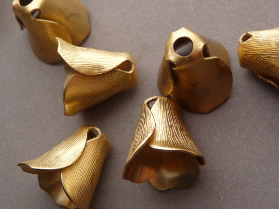 Bud Caps For Roses 4 Flower Bud Bead Caps in Brass - Etsy Australia