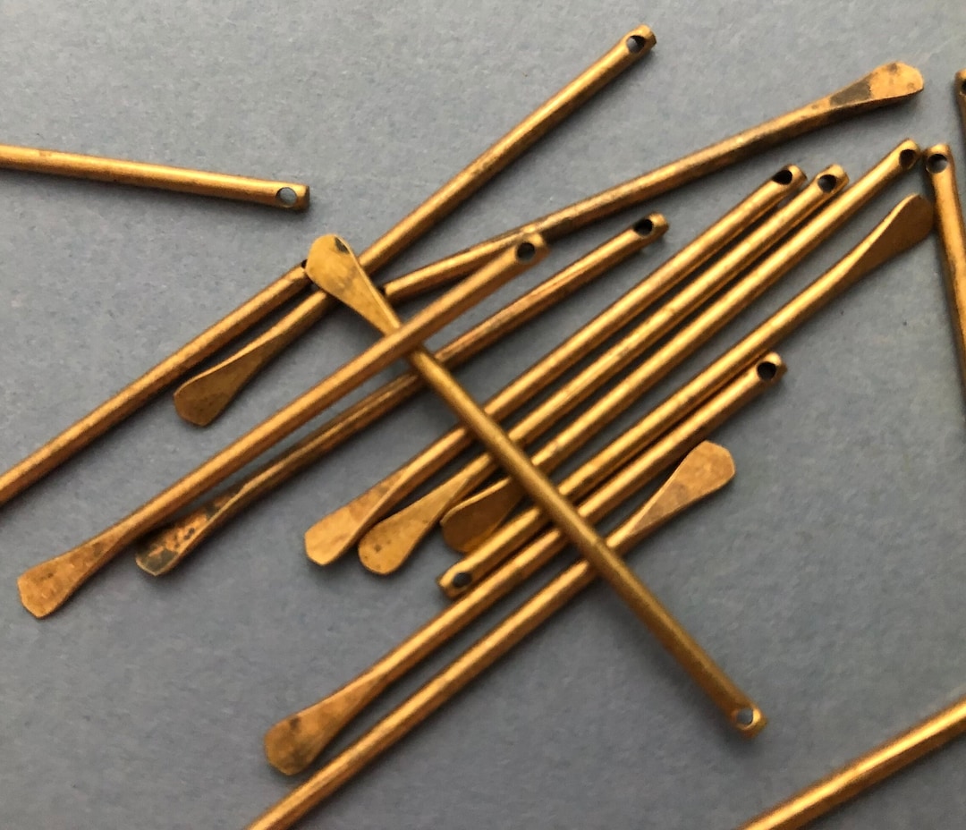 12 Heavy Brass Head Pins Vintage Etsy