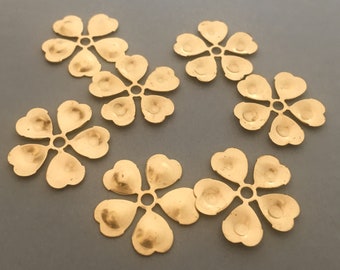 6 Brass Flower Stampings Base (Small)