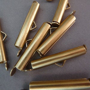 4 End Cap Clasps for Ball Chain Bib Brass 25 mm
