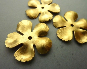 2 Brass Flower Stampings Base - Thick Brass (Small)