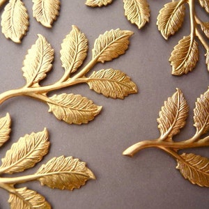 4 accessoires de branches de feuilles de rose en laiton