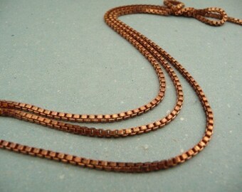 3 Ft Vintage Brass Box Chain
