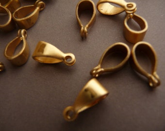 12 Brass Rivet Bail - Chain End Connector - Steampunk