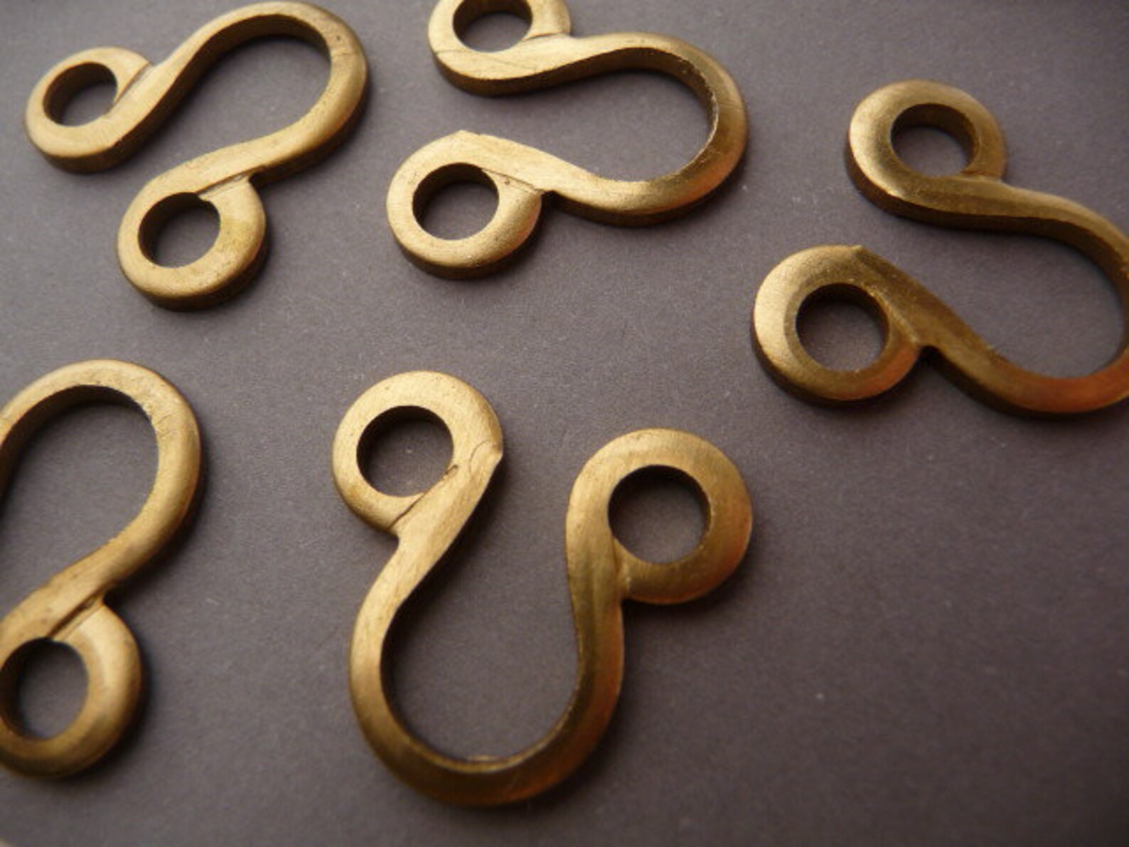 4 Brass Hook and Eye Connectors Loops Deco Steampunk Clasp Etsy