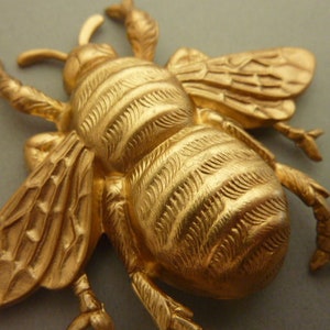 Huge Brass Bee Finding Stamping