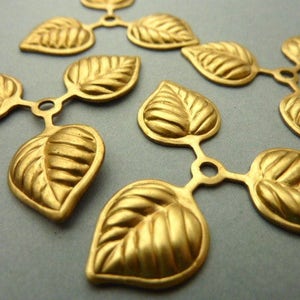 6 Brass three-Leaf Branch - Large
