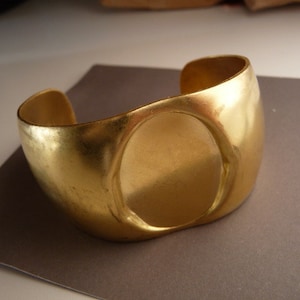 Brass Cuff Bracelet Oval Setting 30 mm x 22 mm