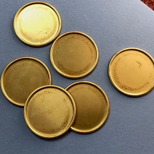 6 Rolled Edge 30 mm Settings Raw Brass Bezel Vintage