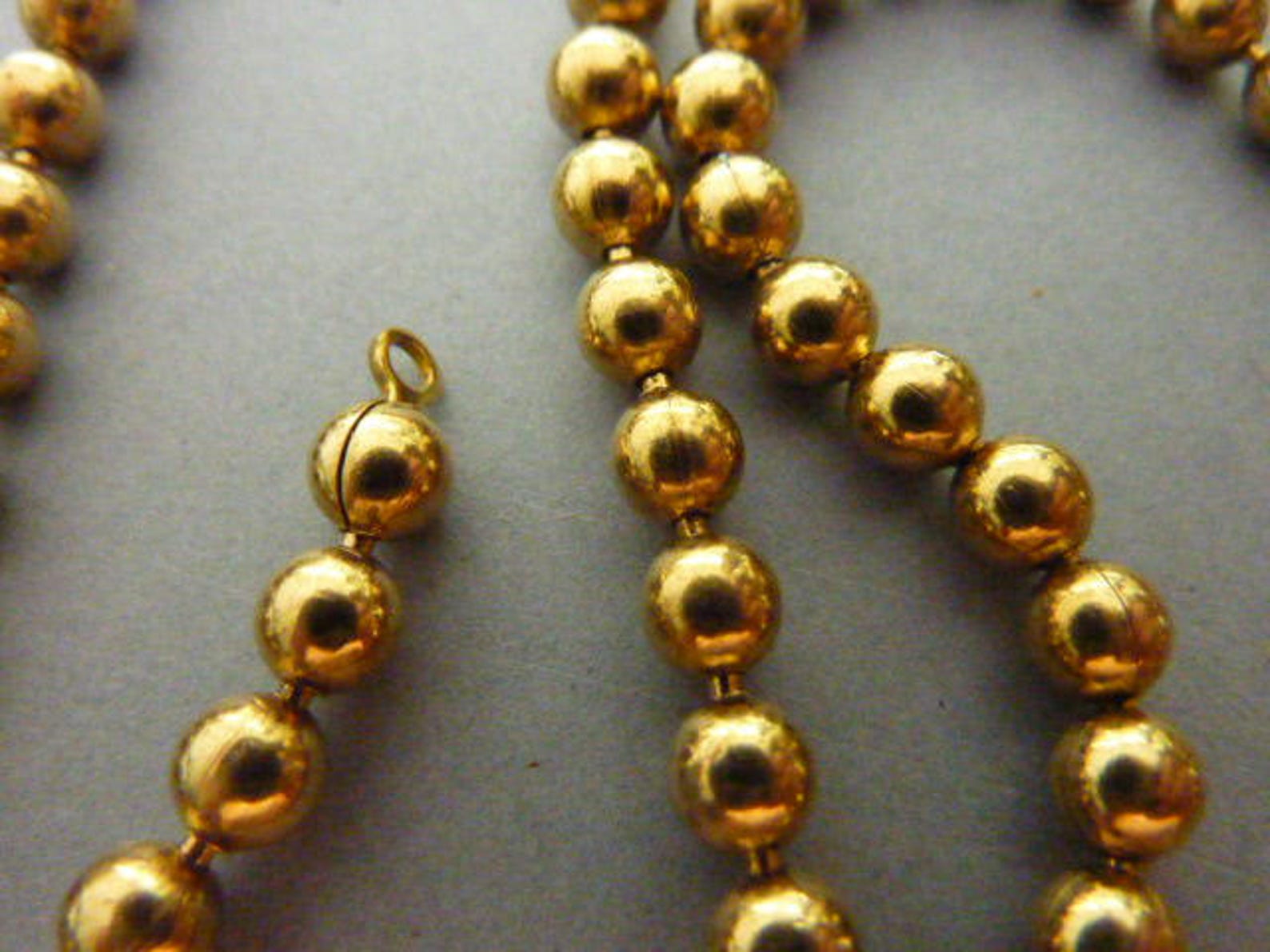 2 Vintage Brass Ball Chain Necklace 20 In Etsy