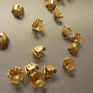 24 Filigree Brass Bead Caps Small - Etsy