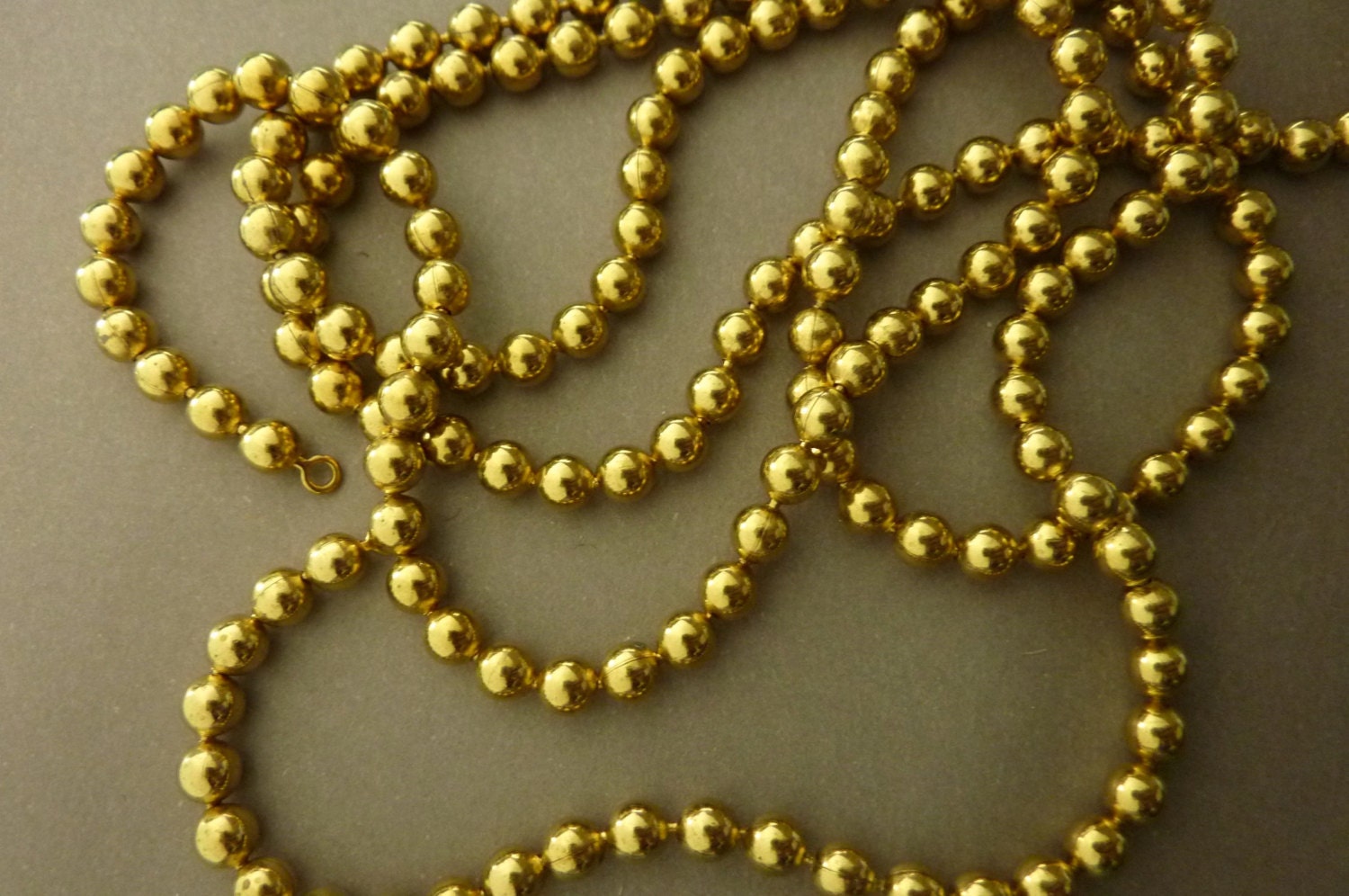 Vintage Brass Ball Chain Necklace 36 In Etsy