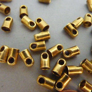 24 End Caps for 3 mm Chain or Cord - Brass