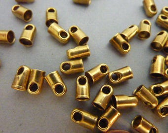 24 End Caps for 3 mm Chain or Cord - Brass