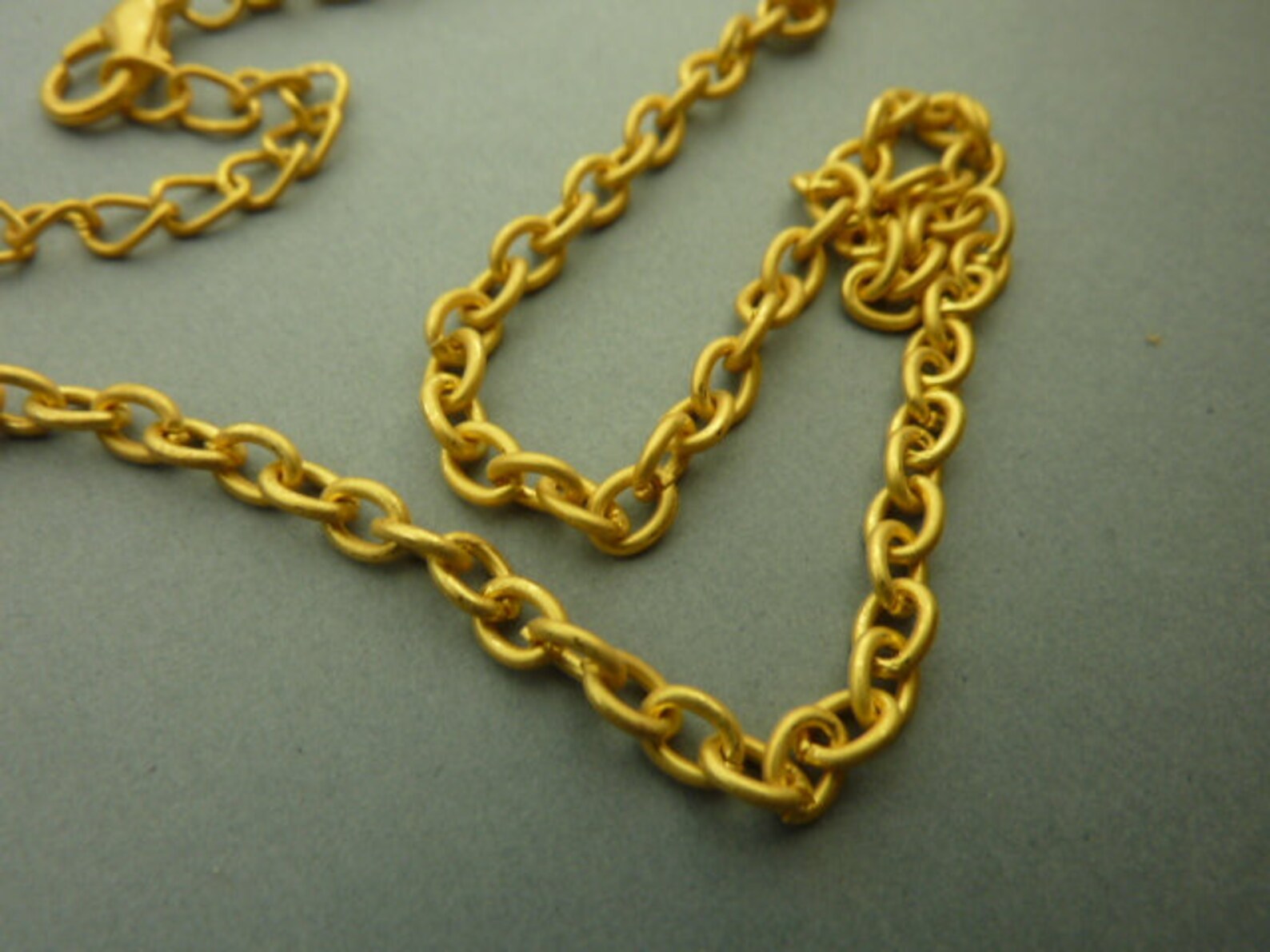 Matte Gold Link Cable Link Chain Complete Necklace Russian Etsy