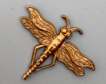 Dragonfly - Vintage Die Struck Brass Antique