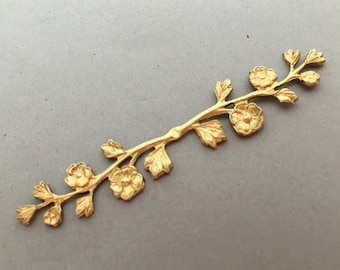 Die Struck Brass Leaf Spray Branch Finding Chinoiserie