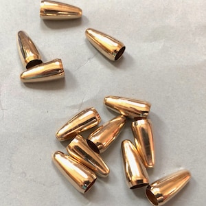12 Gold Plated Brass Bead Caps or End Caps - Industrial