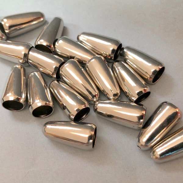 12 Rhodium Plated Brass Bead Caps or End Caps - Industrial