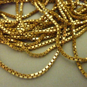 5 Ft Vintage Brass Gold Box Chain