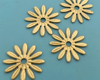 4 Flowers  Daisy - Riveting Brass - Small - 18 mm