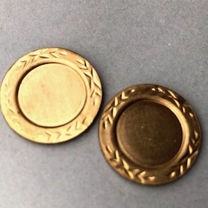 2 Brass Round Settings 13 mm Bezel