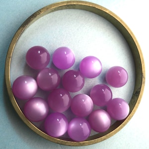 12 Vintage Moonglow Lucite Beads -  Lilac Lucite Round 1950s - No Hole
