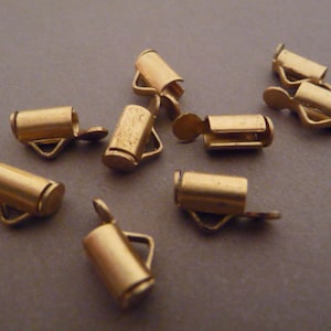 6 End Cap Clasp for Ball Chain Bib Brass 1/4"