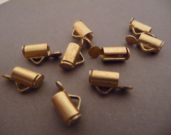 6 End Cap Clasp for Ball Chain Bib Brass 1/4"