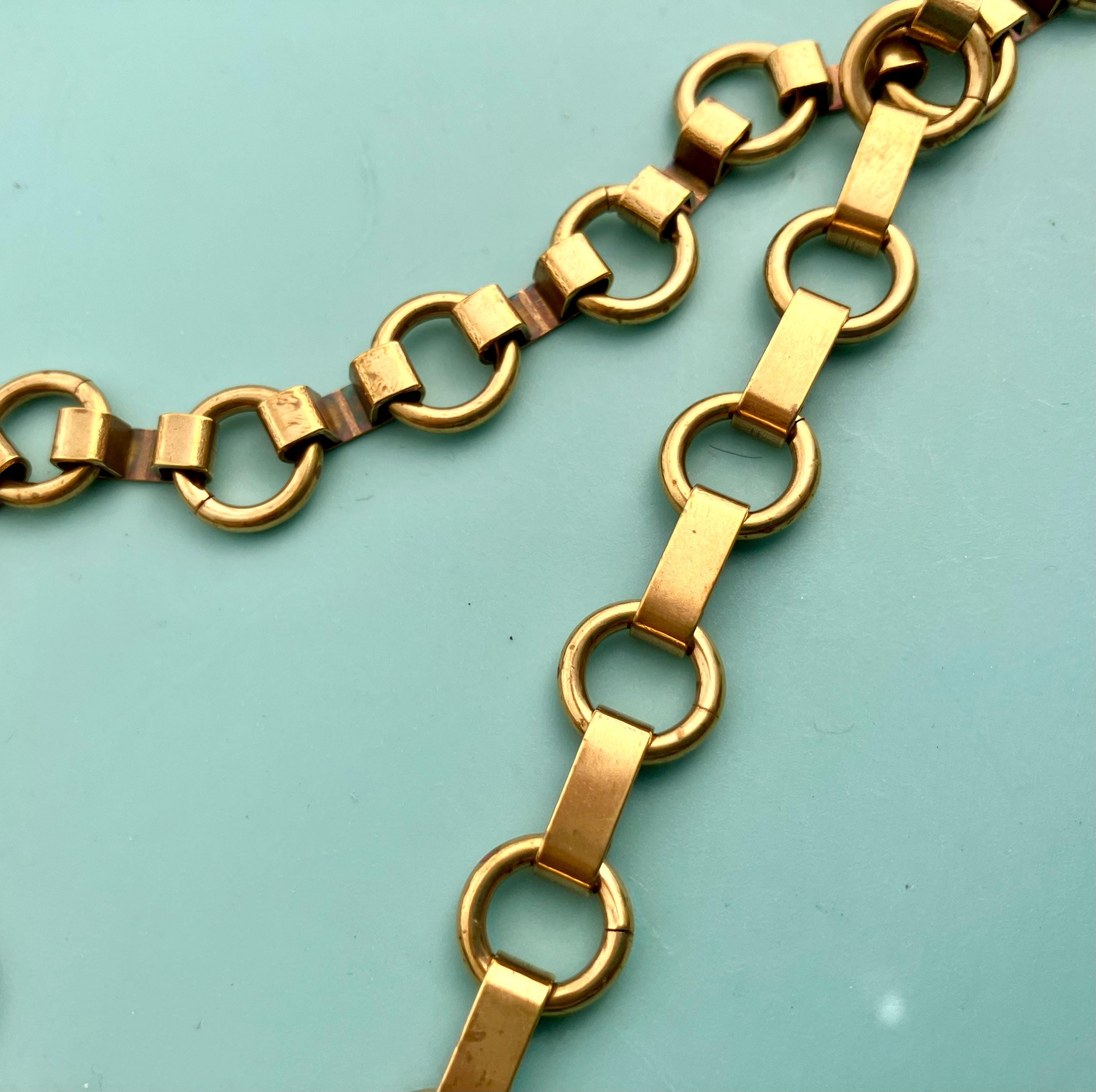 1 Ft Heavy Brass Bookchain - Vintage Unplated