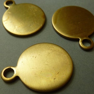 3 Messing Runde ID Blanks Namensschilder Dog Tags 22 mm
