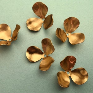 3 Brass Flower Parts Stampings