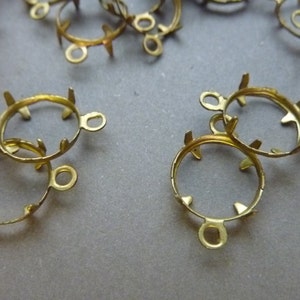 12 Brass Channel 8 mm Settings Connectors - Open Back