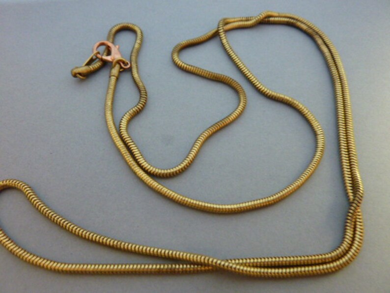Snake Chain Necklace Complete Vintage Brass 36 Inches Etsy
