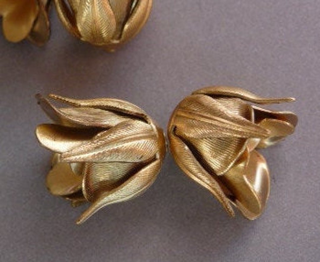 Bud Caps For Roses 2 Complete Roses Bead Caps in Brass - Small - Etsy Australia