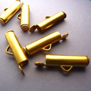 4 End Cap Clasps for Ball Chain Bib Brass 17mm 5/8&quot;