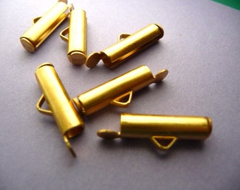 4 End Cap Clasps for Ball Chain Bib Brass 17mm 5/8"