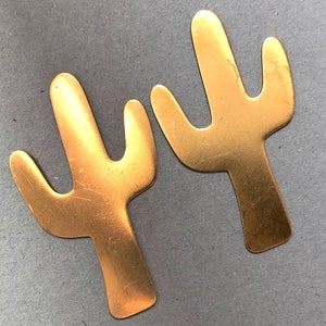 2 Brass Blank Cactus Stampings